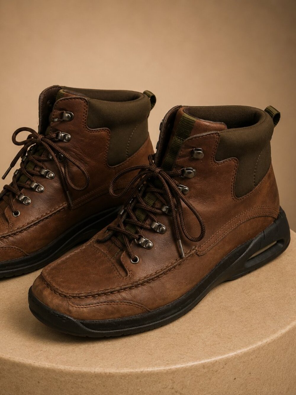 Cole Haan x Nike Air Country Hiking Boots Brown Leather Men's 10.5M